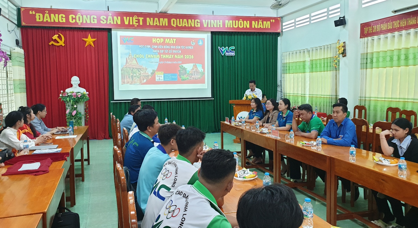 Trường Cao đẳng Vĩnh Long tổ chức họp mặt học sinh, sinh viên dân tộc Khmer nhân dịp Tết cổ truyền Chôl Chnăm Thmây năm 2026