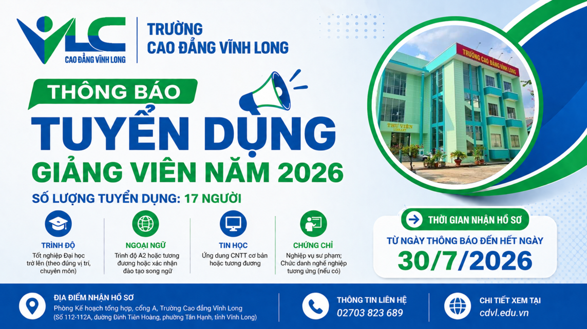 Thông báo tuyển dụng giảng viên năm 2026